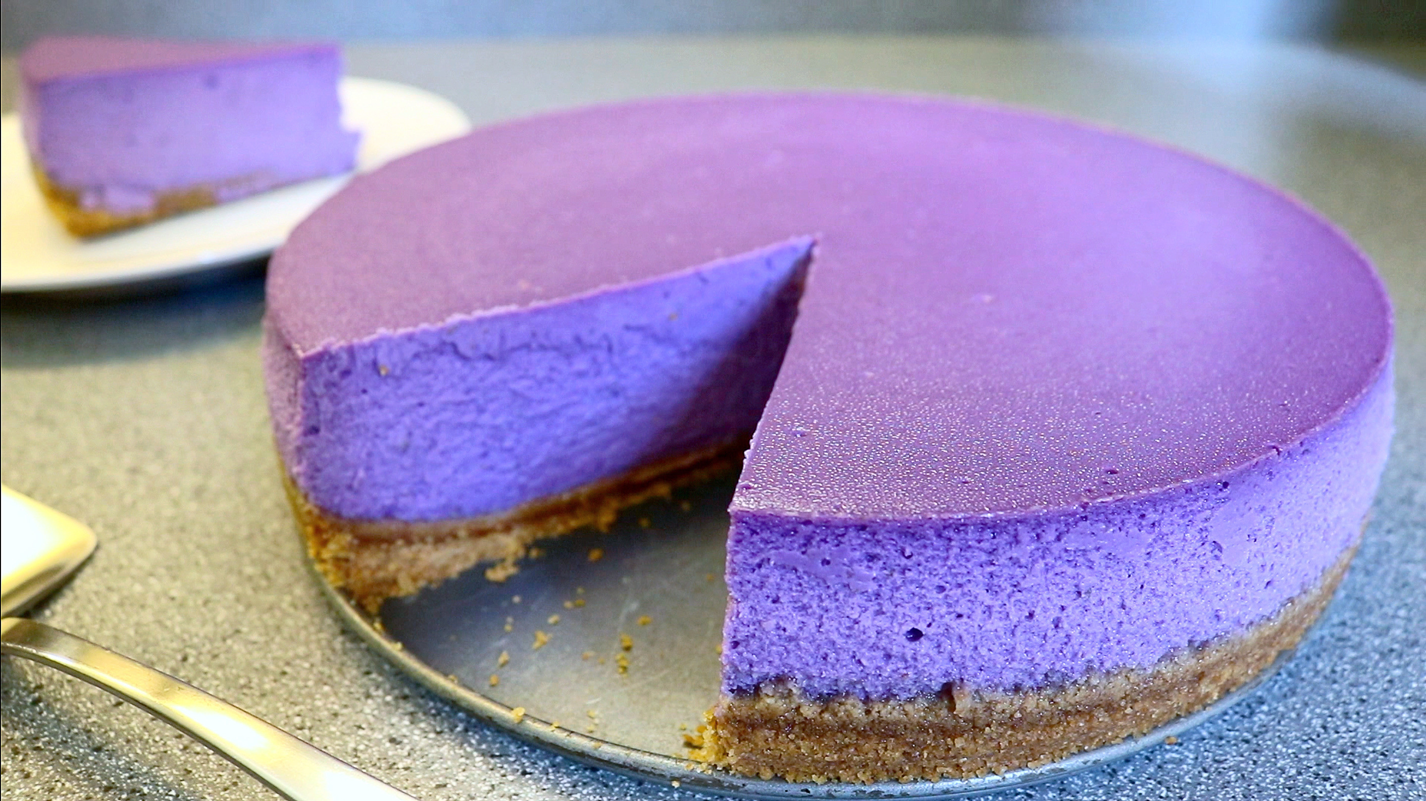 Cooking with Kurt Ube Cheesecake